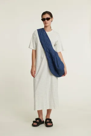 Raja Striped Dress - Quiet harbor / Whisper white
