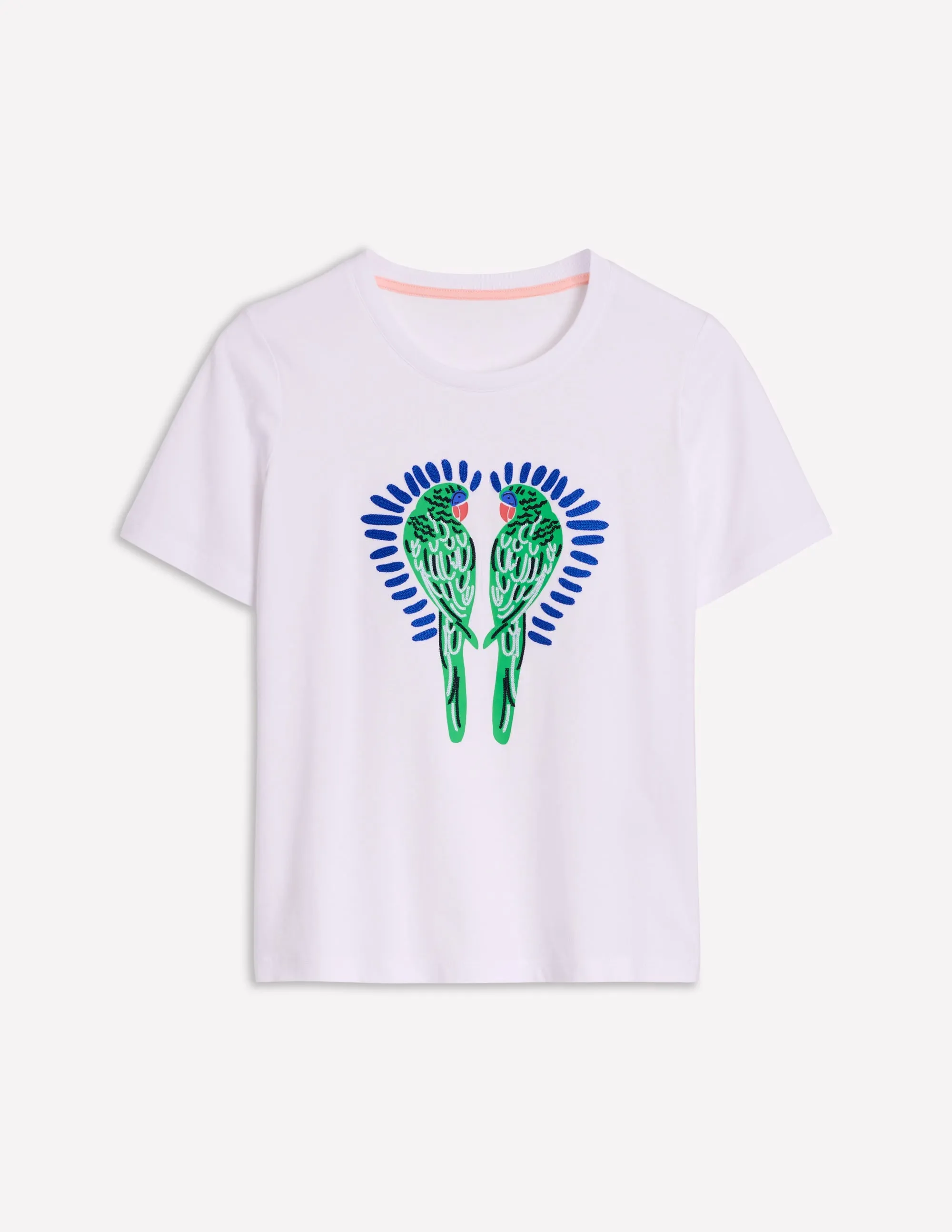 Relaxed Novelty T-Shirt-White. Parrot