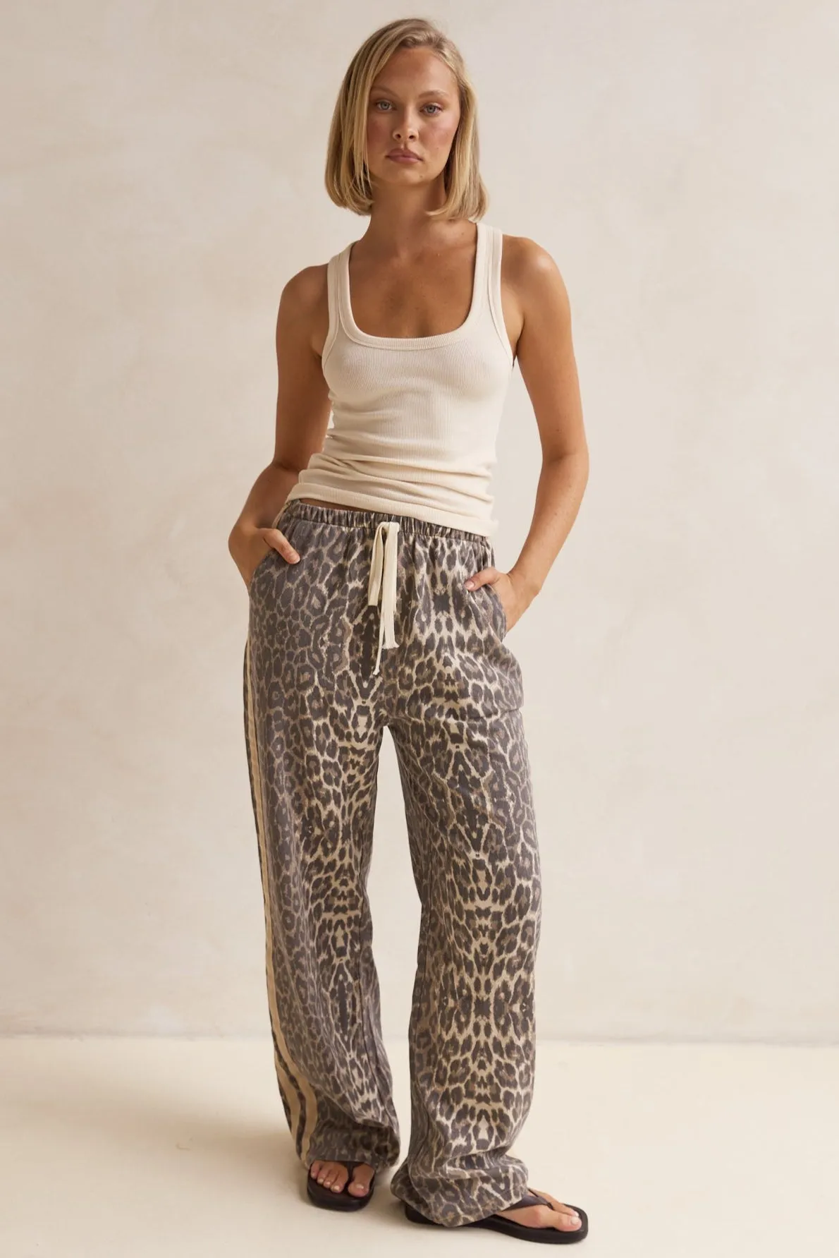 Romilda Racer Stripe Pants (Leopard)