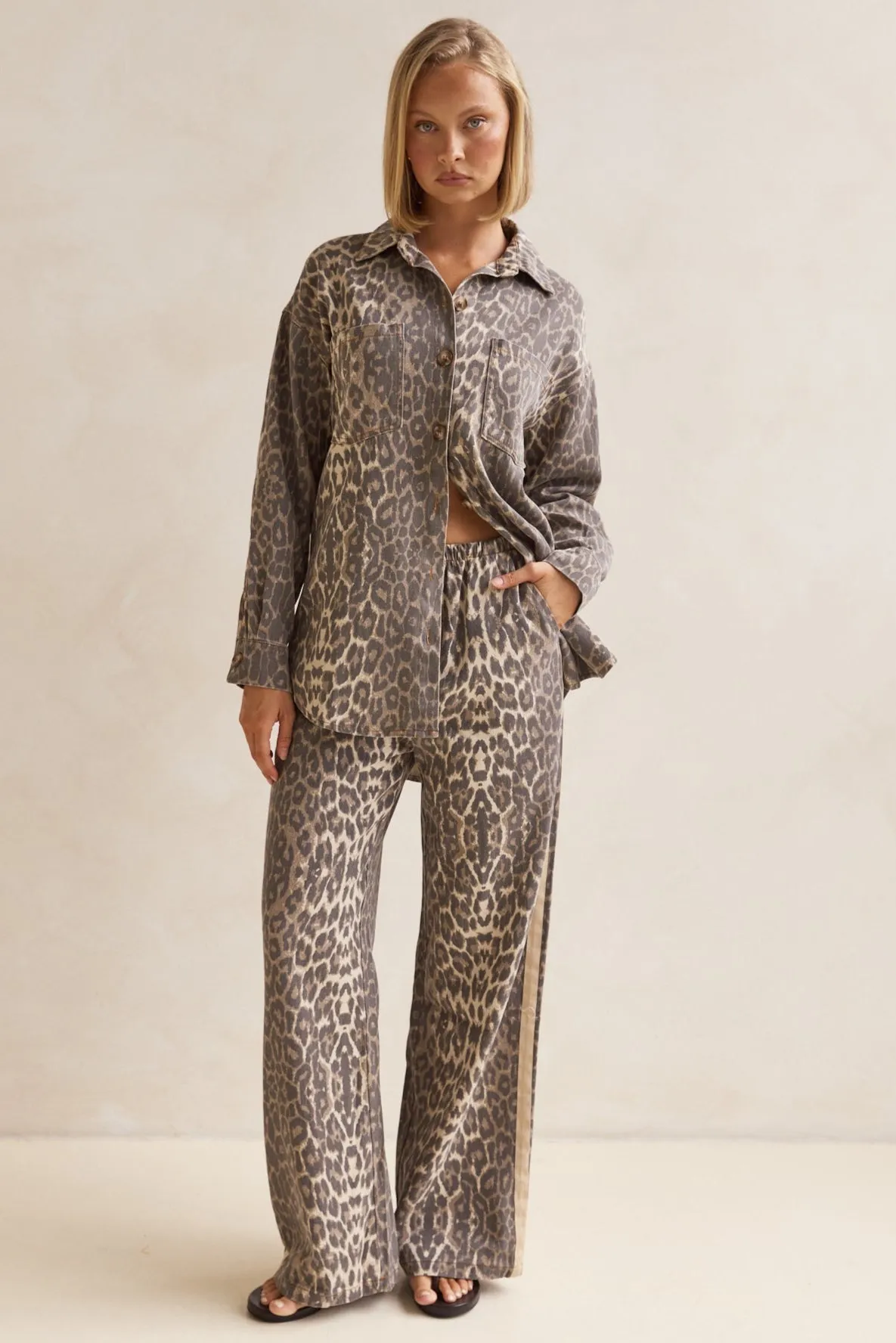 Romilda Racer Stripe Pants (Leopard)