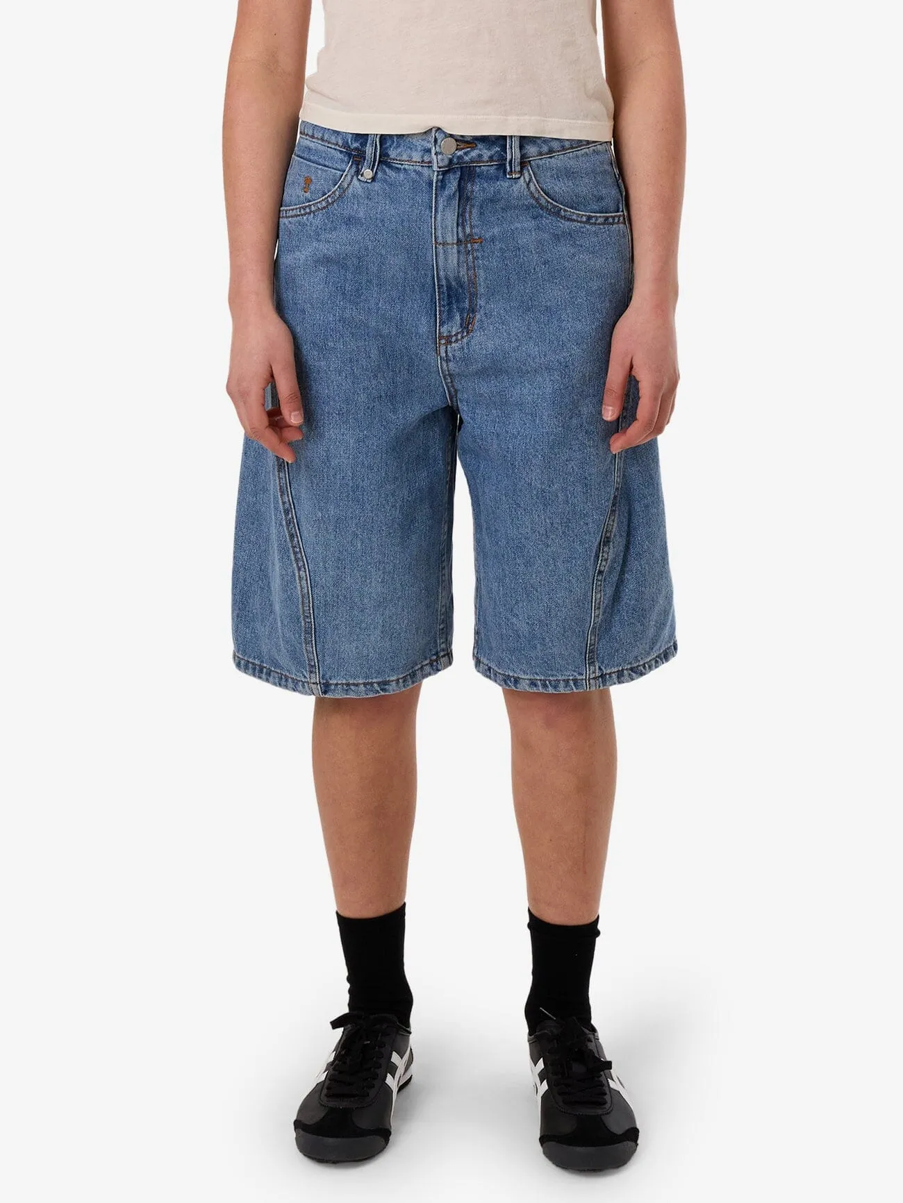 Ronnie Pieced Denim Short - Bright Mid Blue