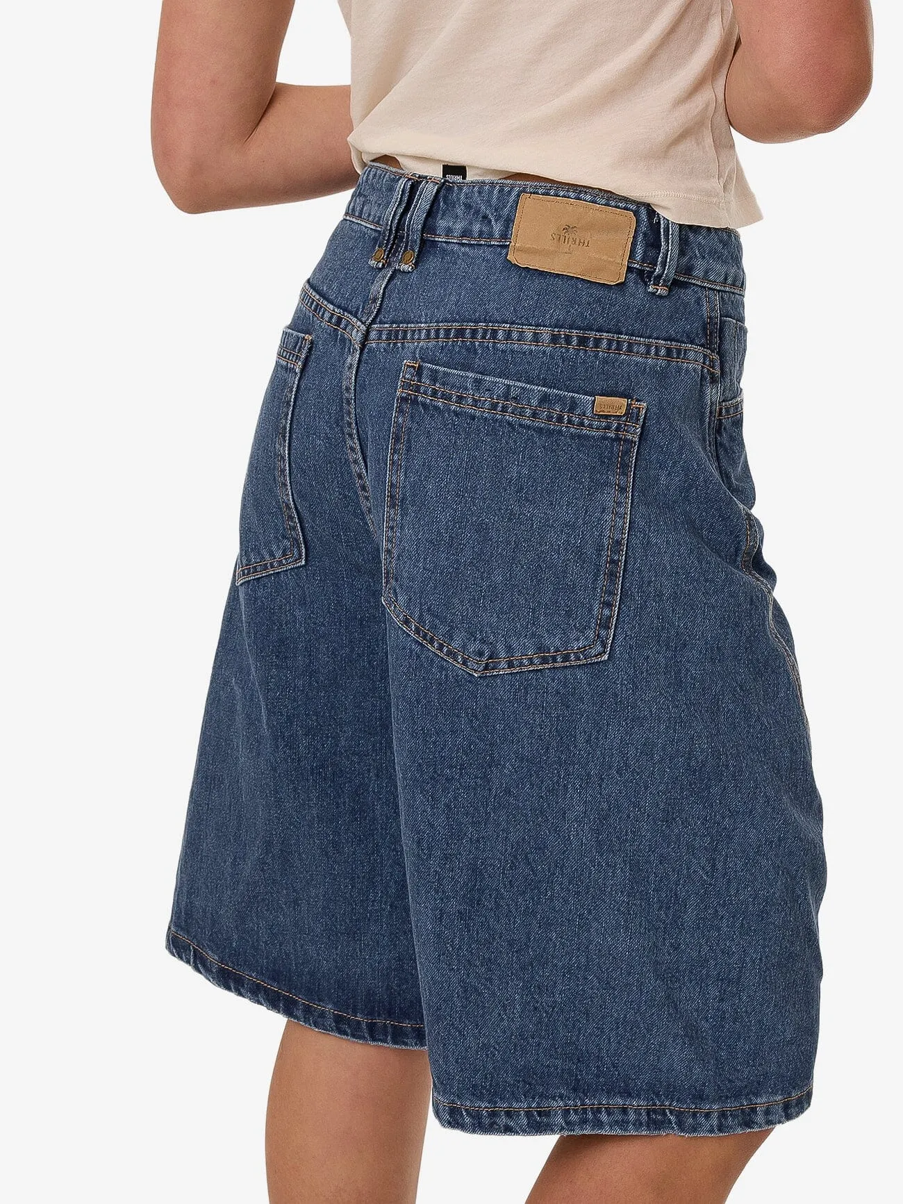 Ronnie Pieced Denim Short - Bright Mid Blue