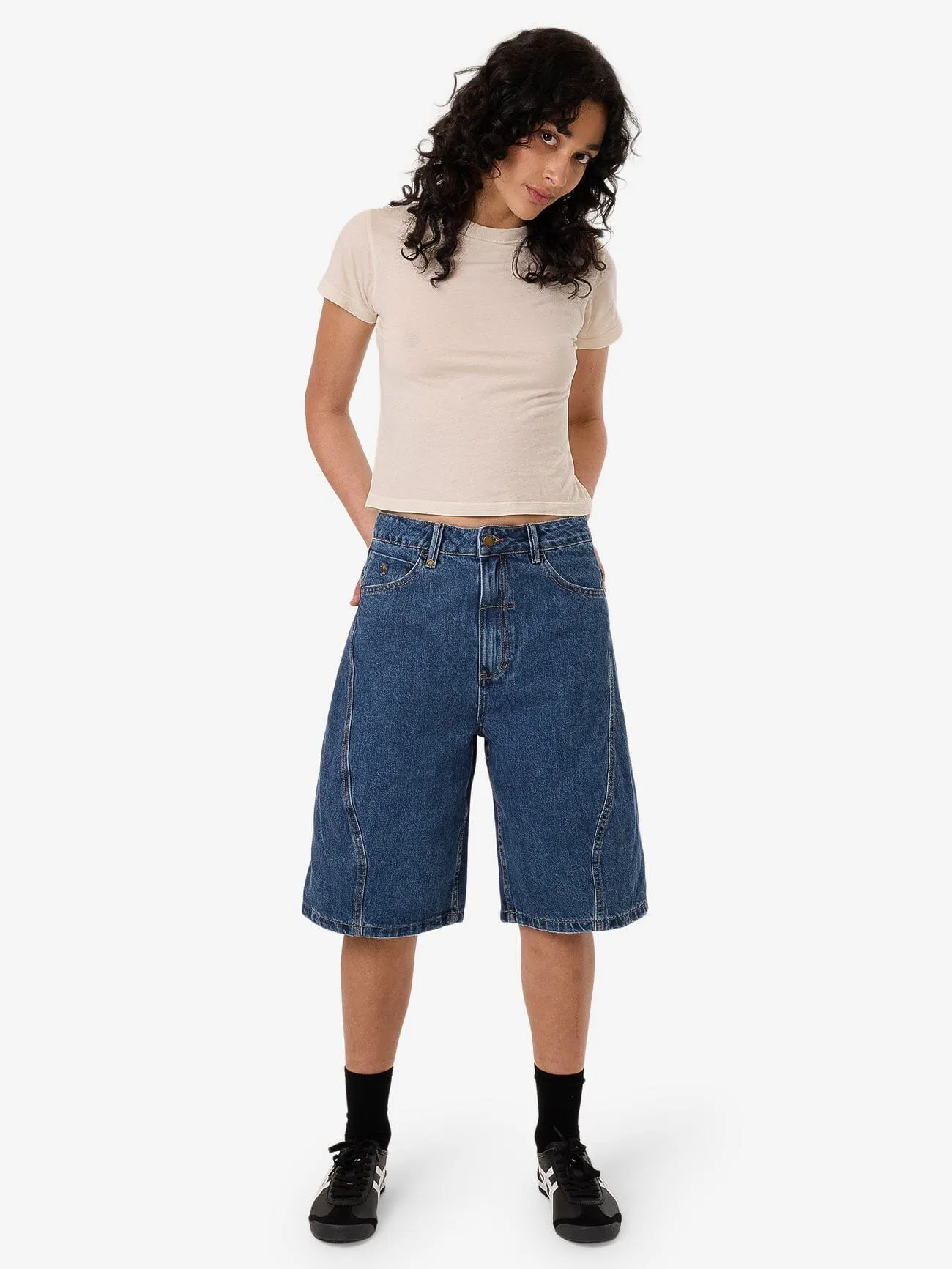 Ronnie Pieced Denim Short - Bright Mid Blue