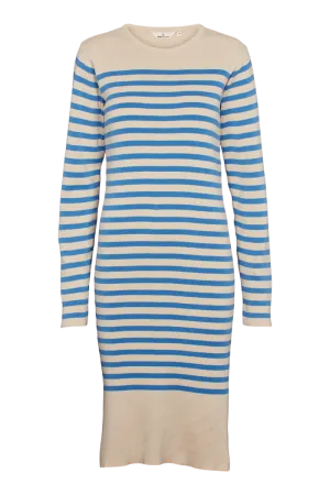 Sailor Stripe Knit Dress - Birch/Azure Blue