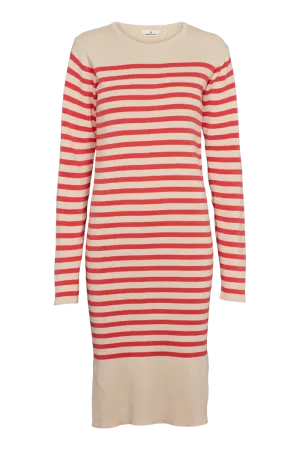 Sailor Stripe Knit Dress - Birch/Cayenne
