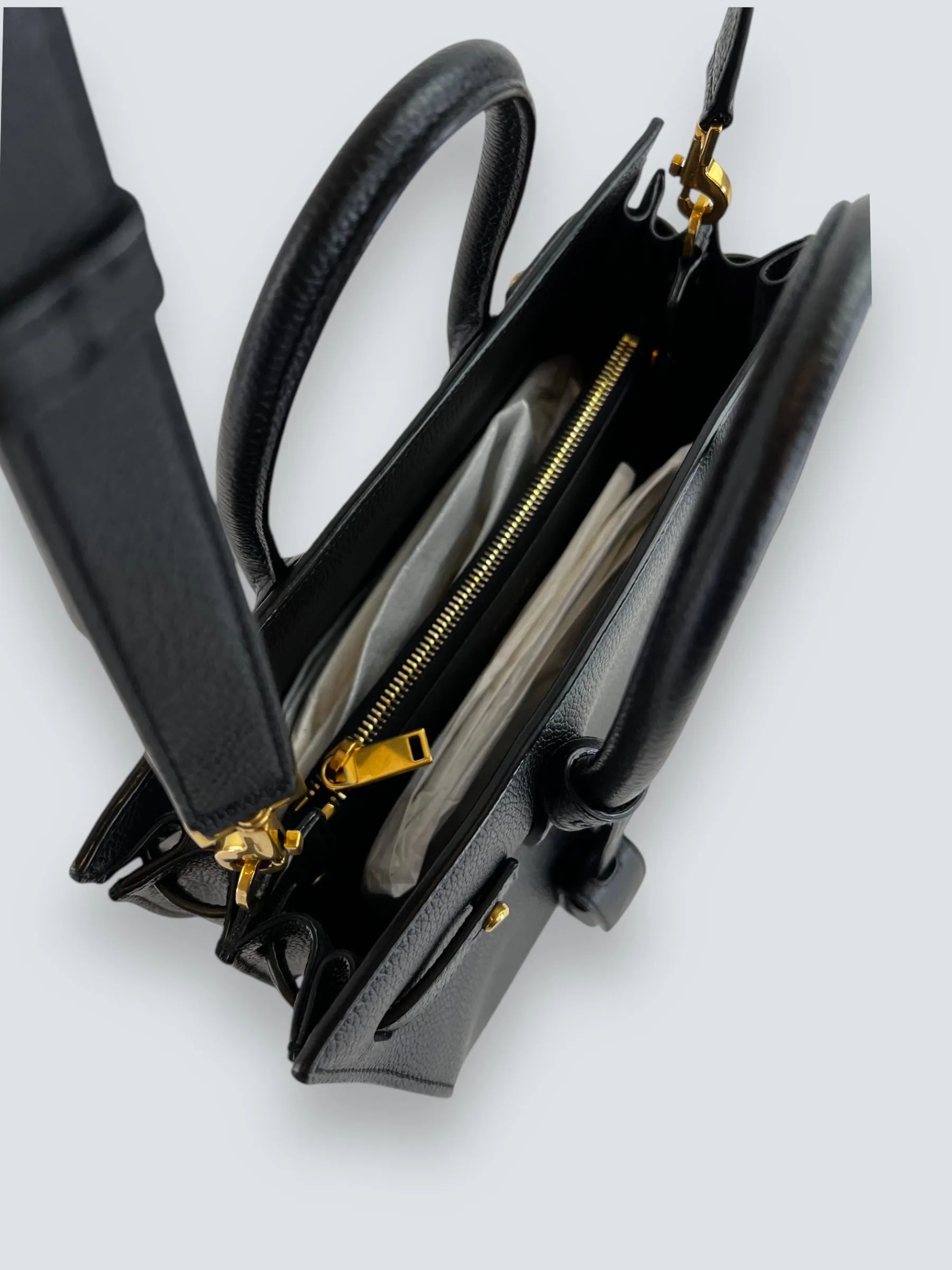 Saint Laurent Black Supple Grained Leather Baby Sac Du Jour Tote