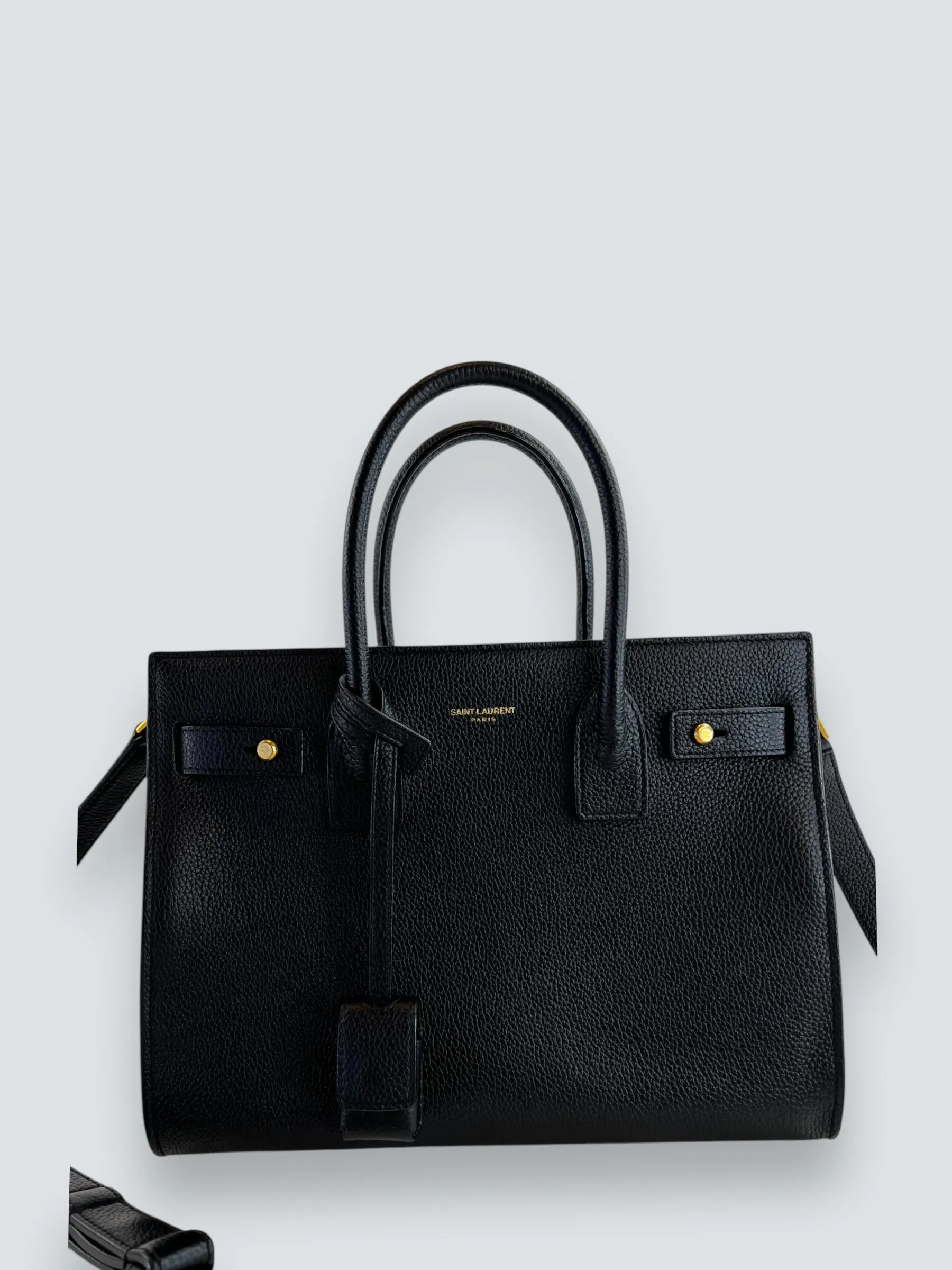 Saint Laurent Black Supple Grained Leather Baby Sac Du Jour Tote