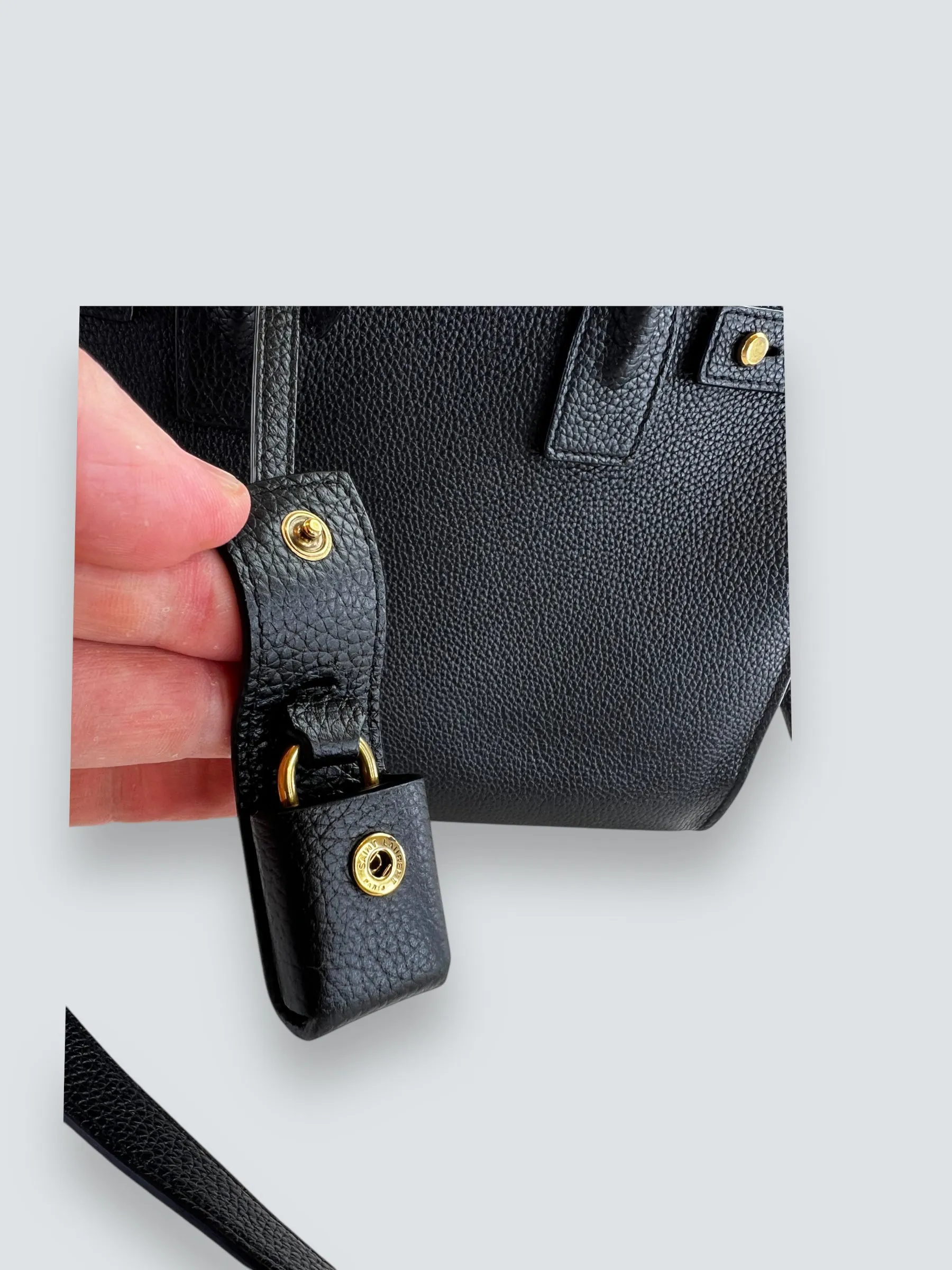 Saint Laurent Black Supple Grained Leather Baby Sac Du Jour Tote