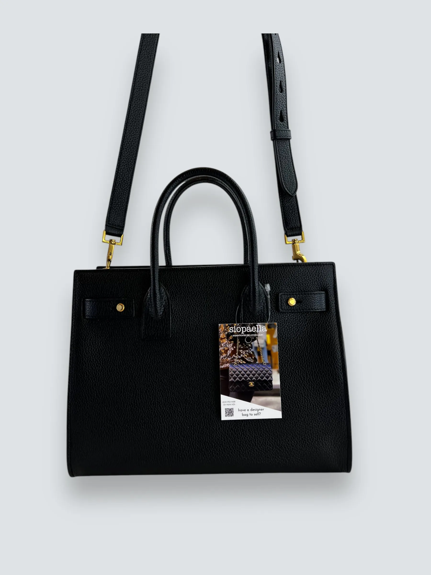 Saint Laurent Black Supple Grained Leather Baby Sac Du Jour Tote