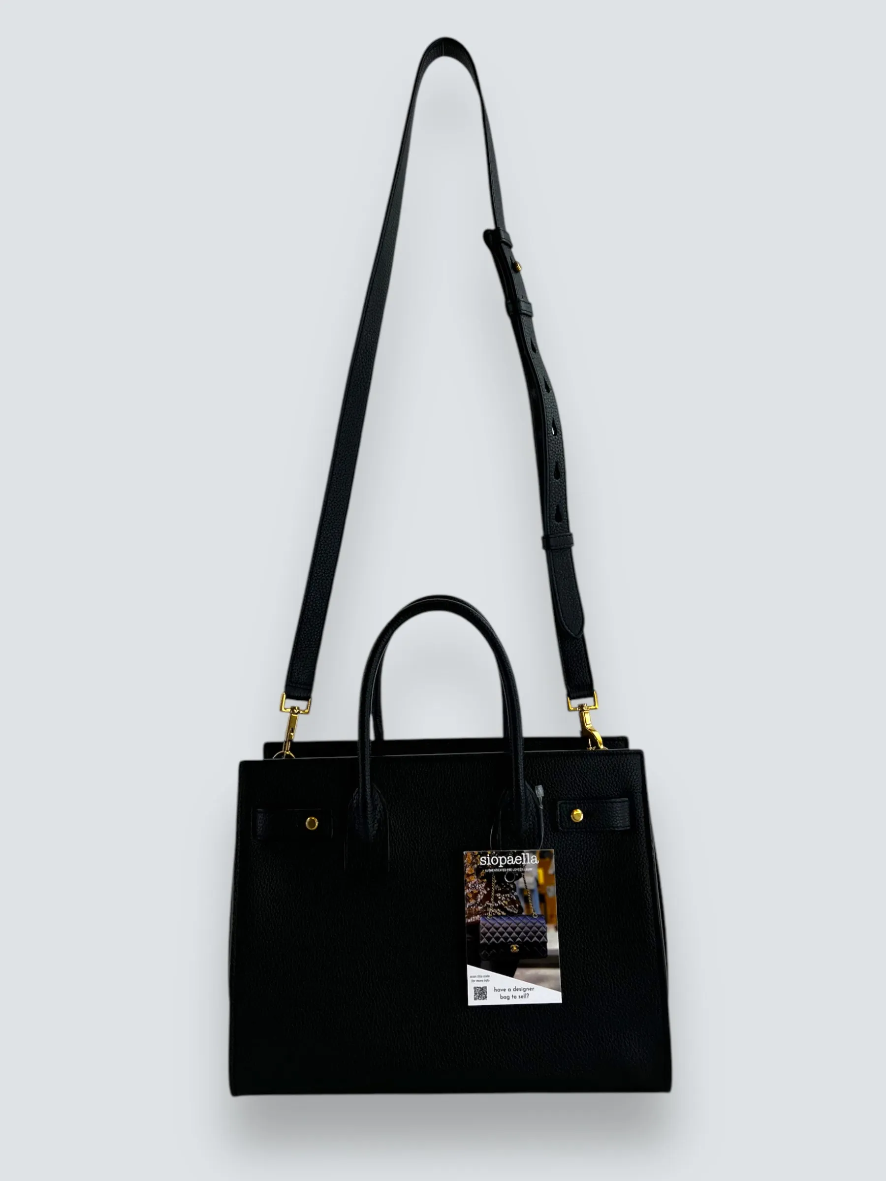 Saint Laurent Black Supple Grained Leather Baby Sac Du Jour Tote