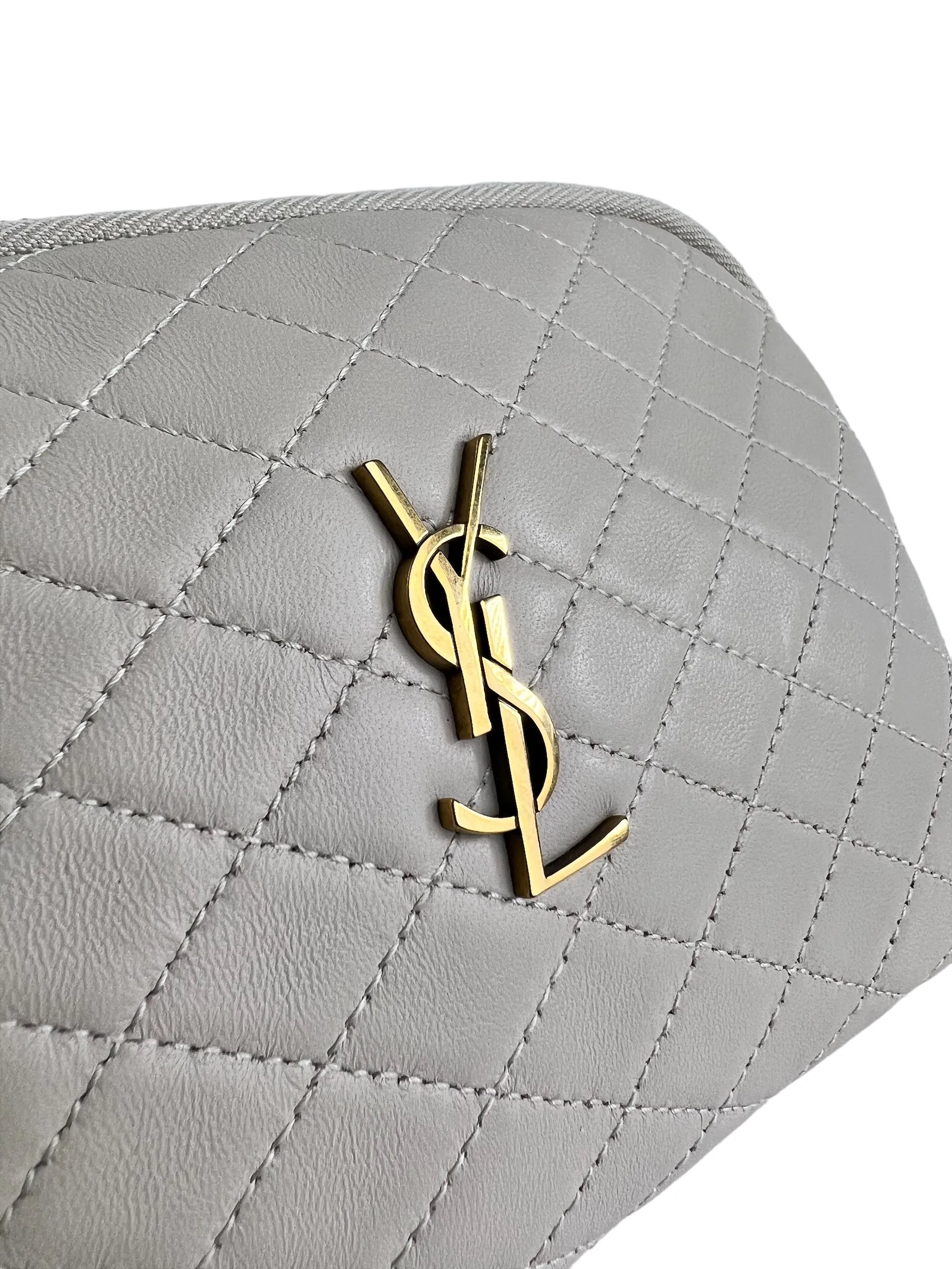 Saint Laurent Cream Quilted Leather Chain Gaby Crossbody