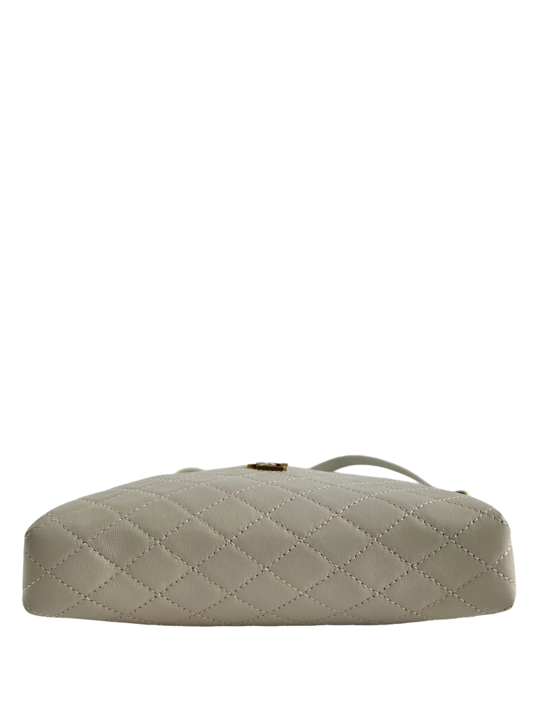 Saint Laurent Cream Quilted Leather Chain Gaby Crossbody