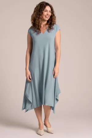 Splice V-Neck Dress | Stone Blue