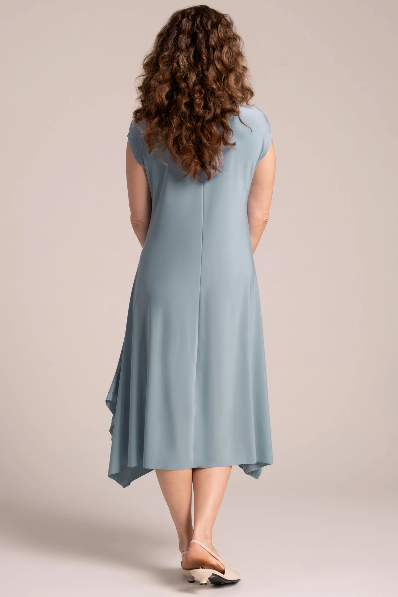Splice V-Neck Dress | Stone Blue