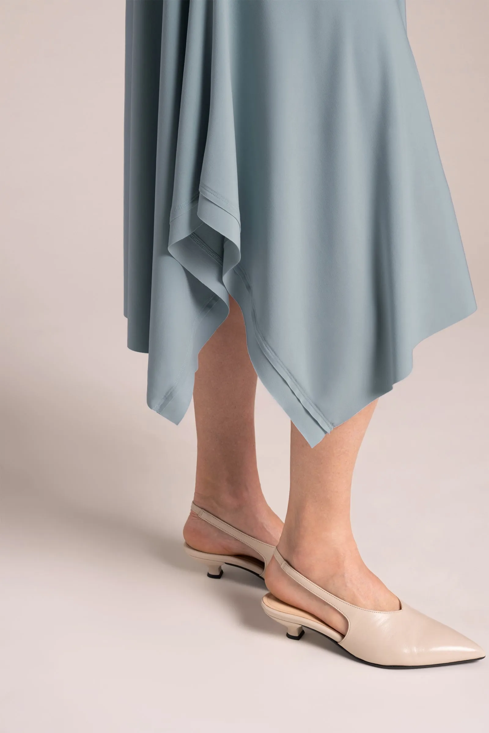 Splice V-Neck Dress | Stone Blue