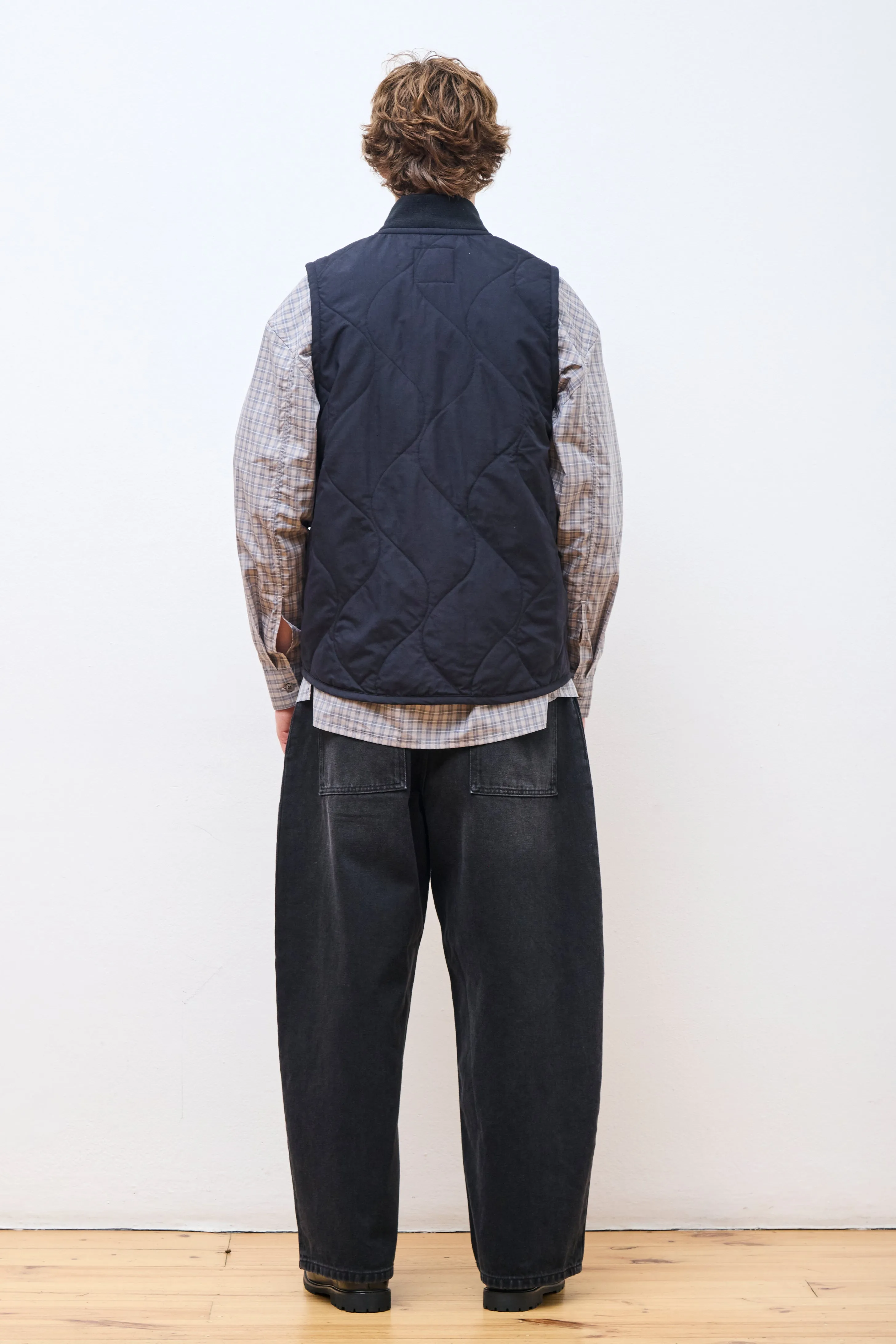 Stud Front Bomber Gilet Black