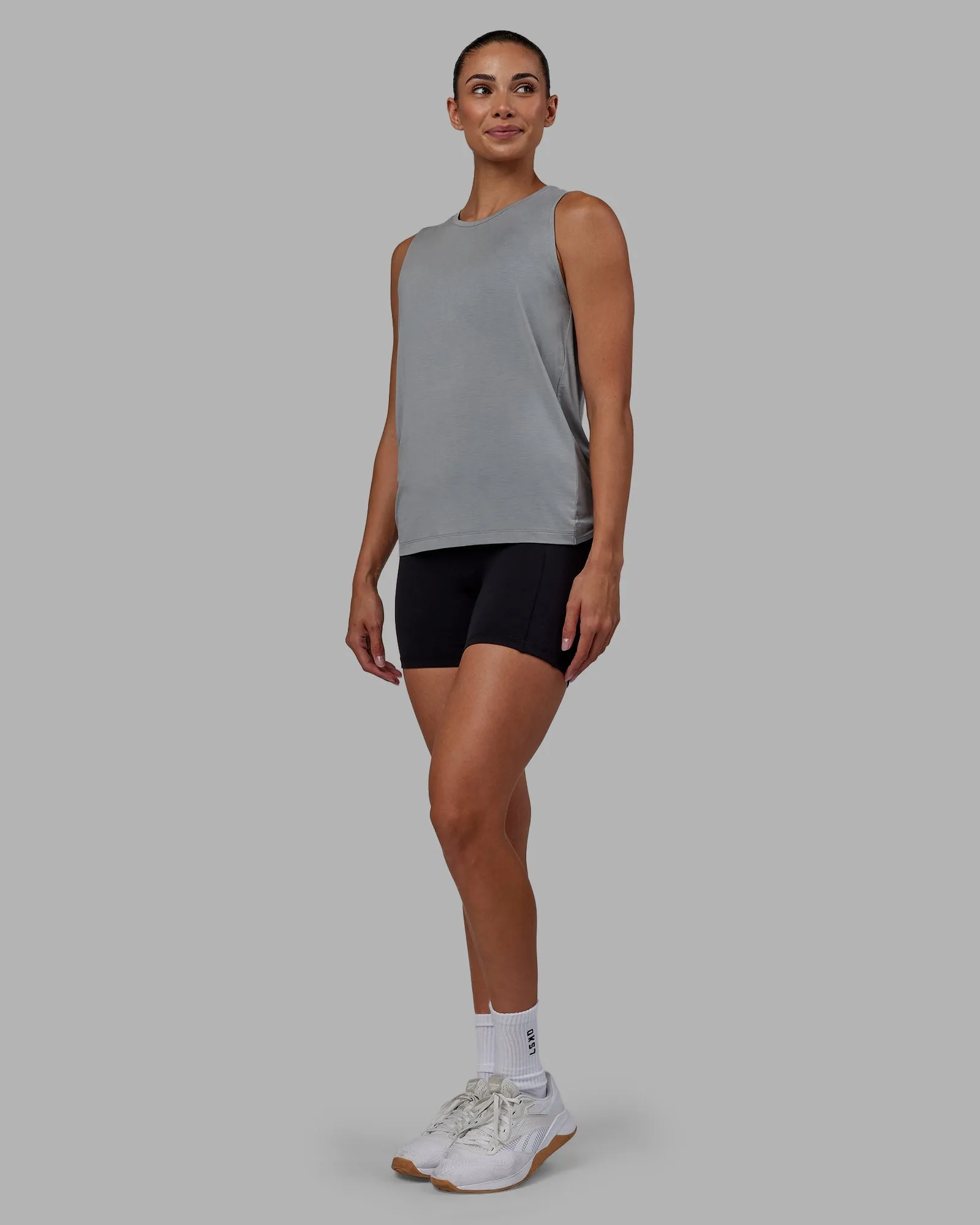 Swivel Open Back Tank - Circular Grey