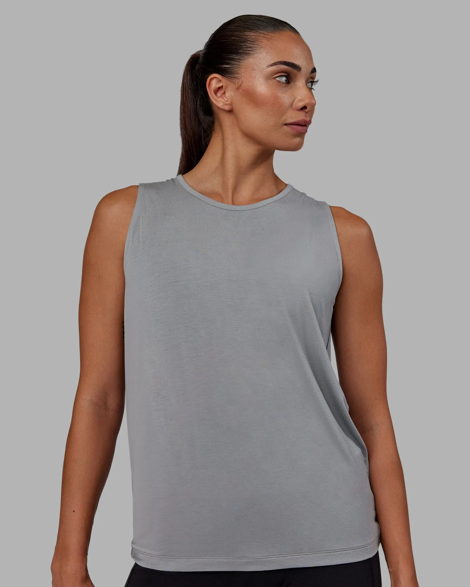 Swivel Open Back Tank - Circular Grey