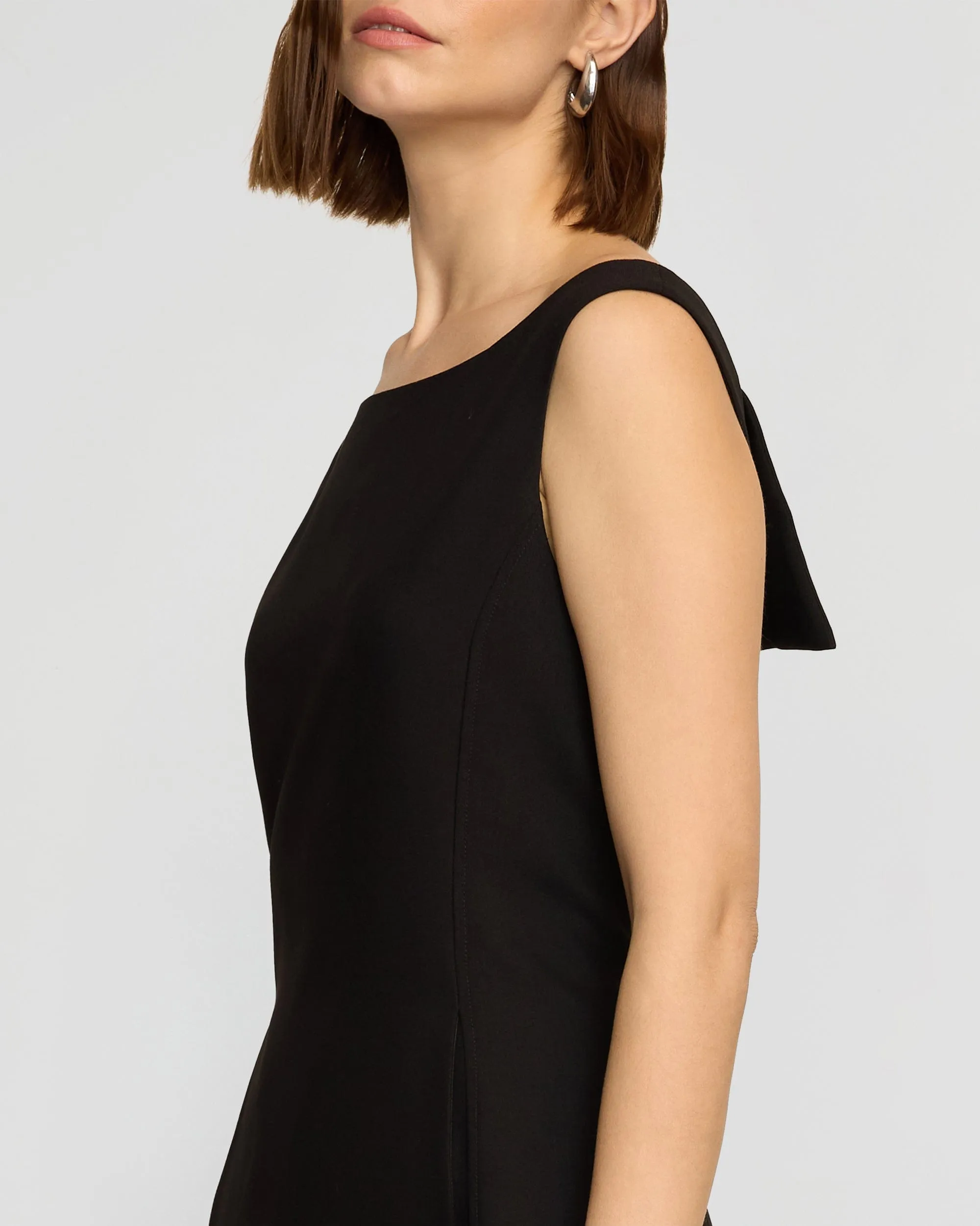 Thanya Wide-Neck Split-Back Dress