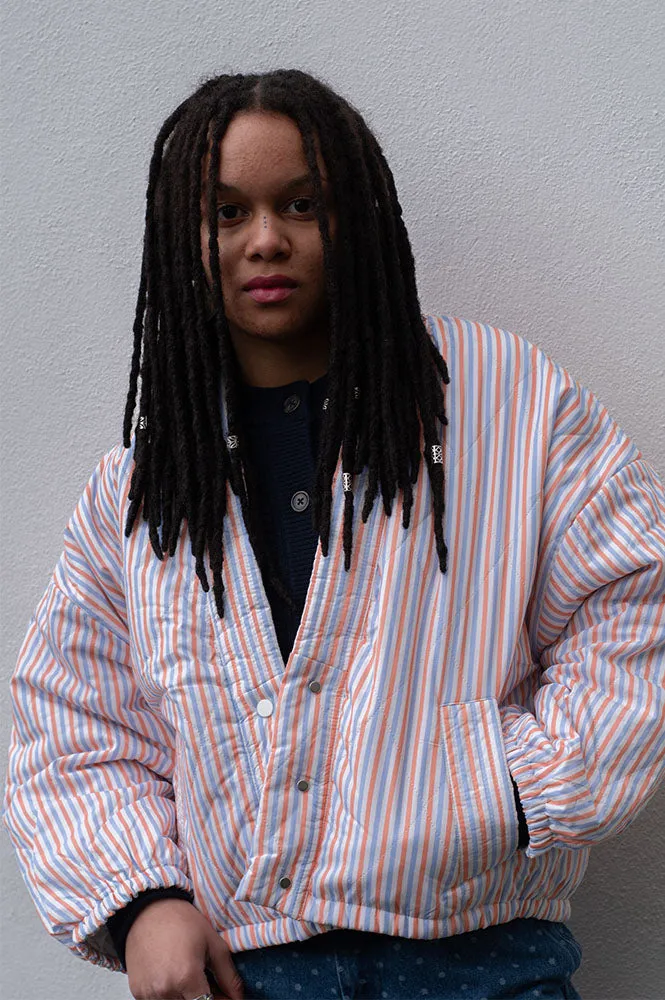 The Tiny Big Sister Striped Blue and Grey Papaya Jacket