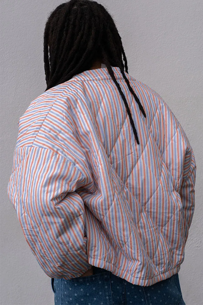 The Tiny Big Sister Striped Blue and Grey Papaya Jacket
