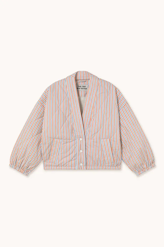 The Tiny Big Sister Striped Blue and Grey Papaya Jacket
