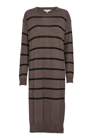 Vera Long Dress - Brown Melange / Black
