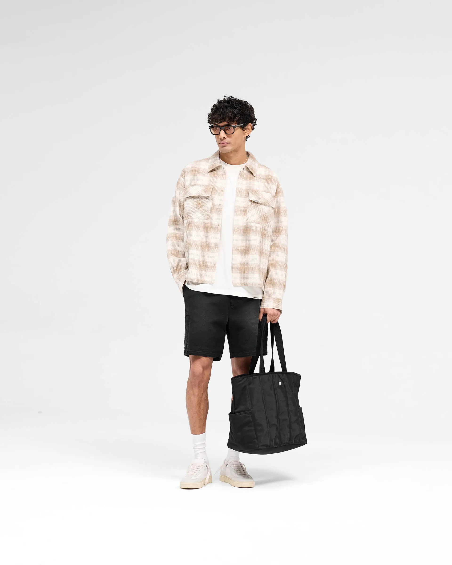 Waffle Flannel Shirt - Mid Brown