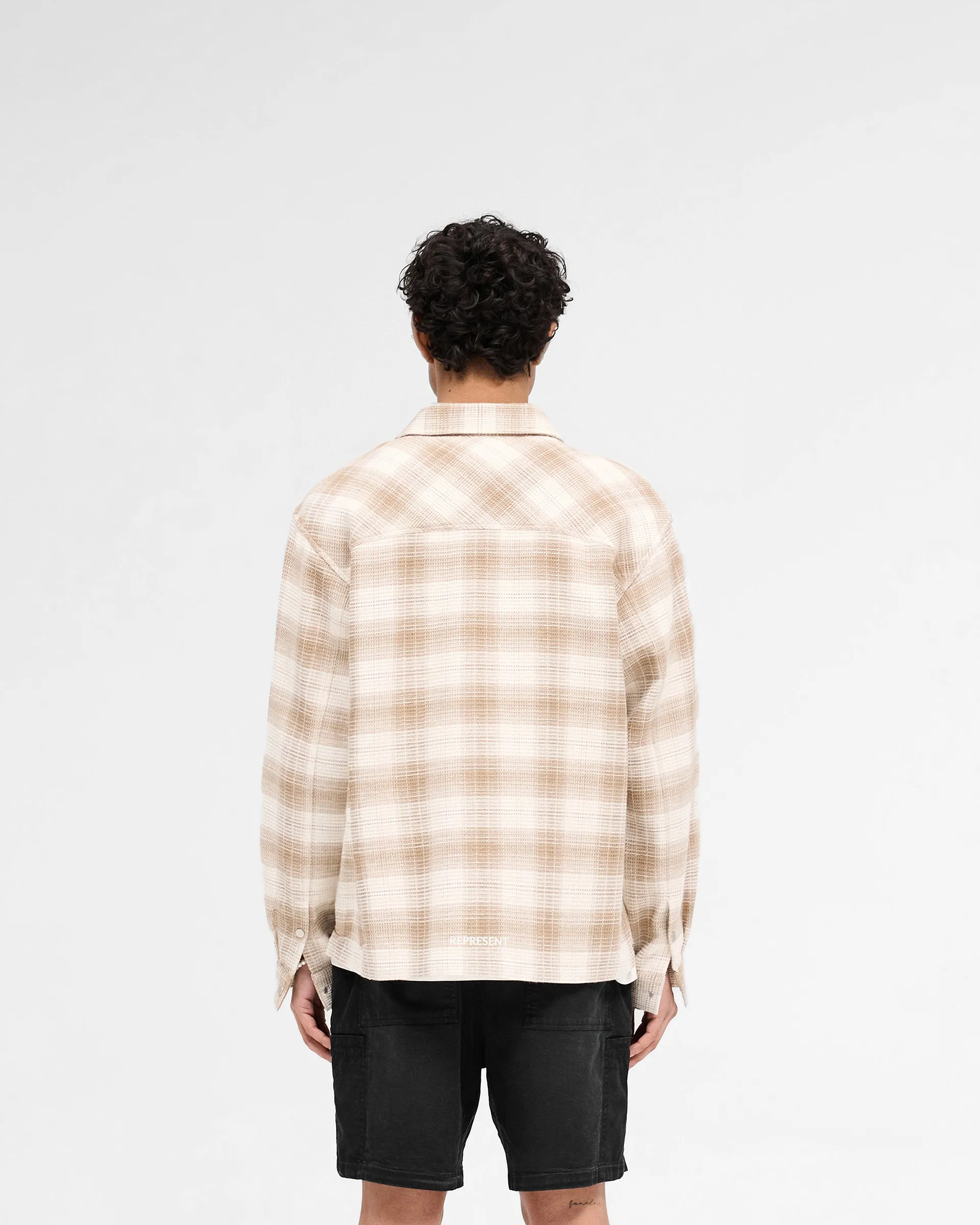 Waffle Flannel Shirt - Mid Brown
