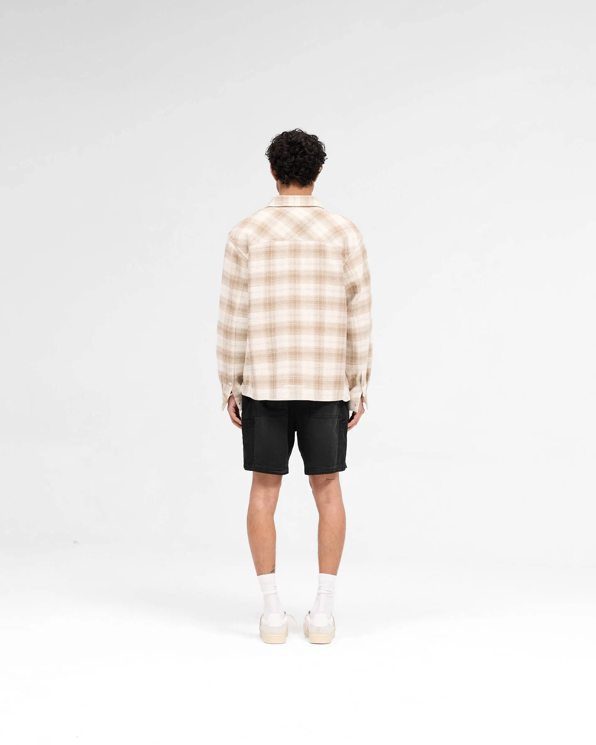 Waffle Flannel Shirt - Mid Brown