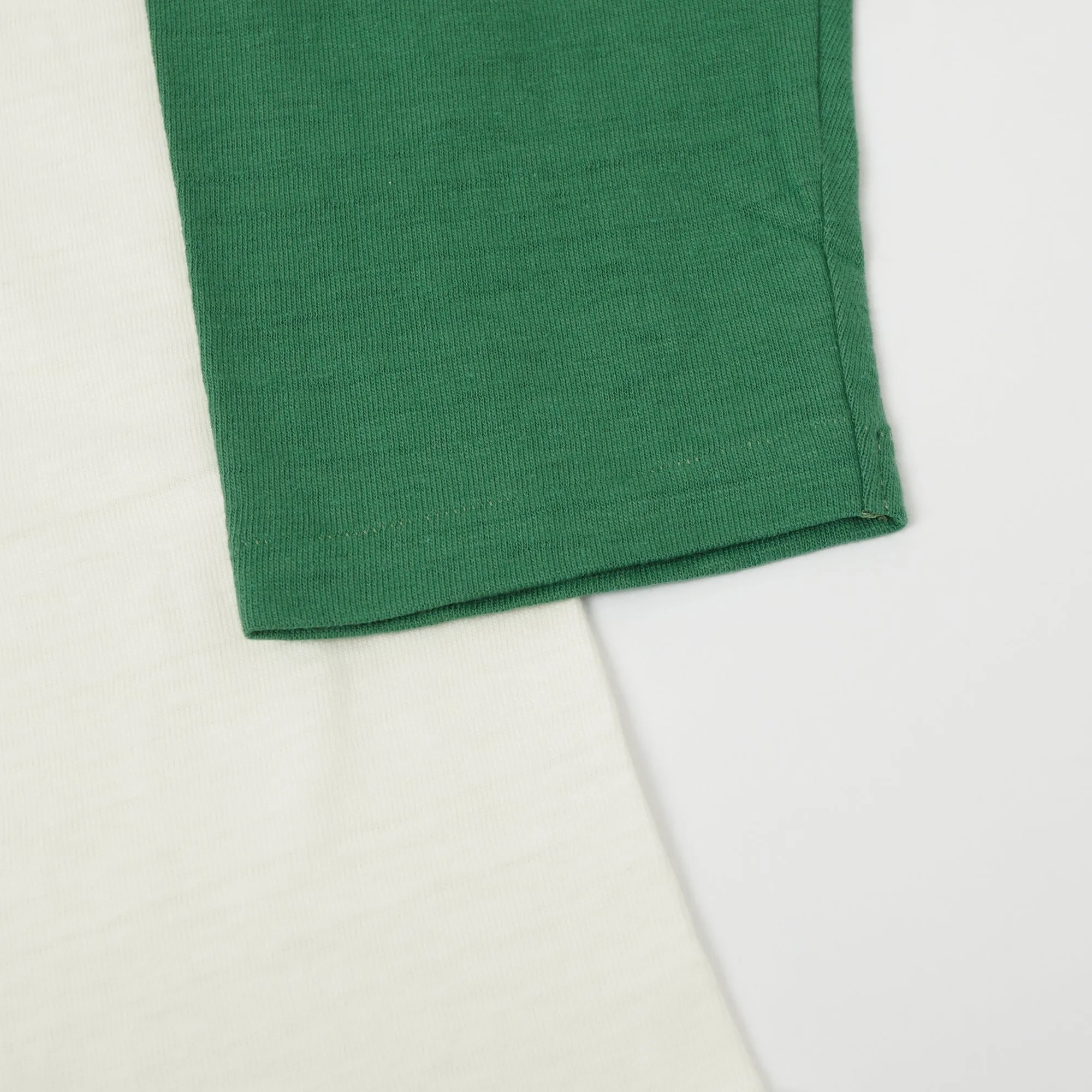 Warehouse 4800 'Biscayne' Baseball Tee - Cream/Green