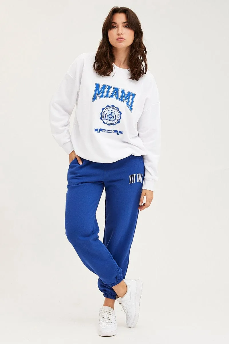 White Sweater Long Sleeve Embroided