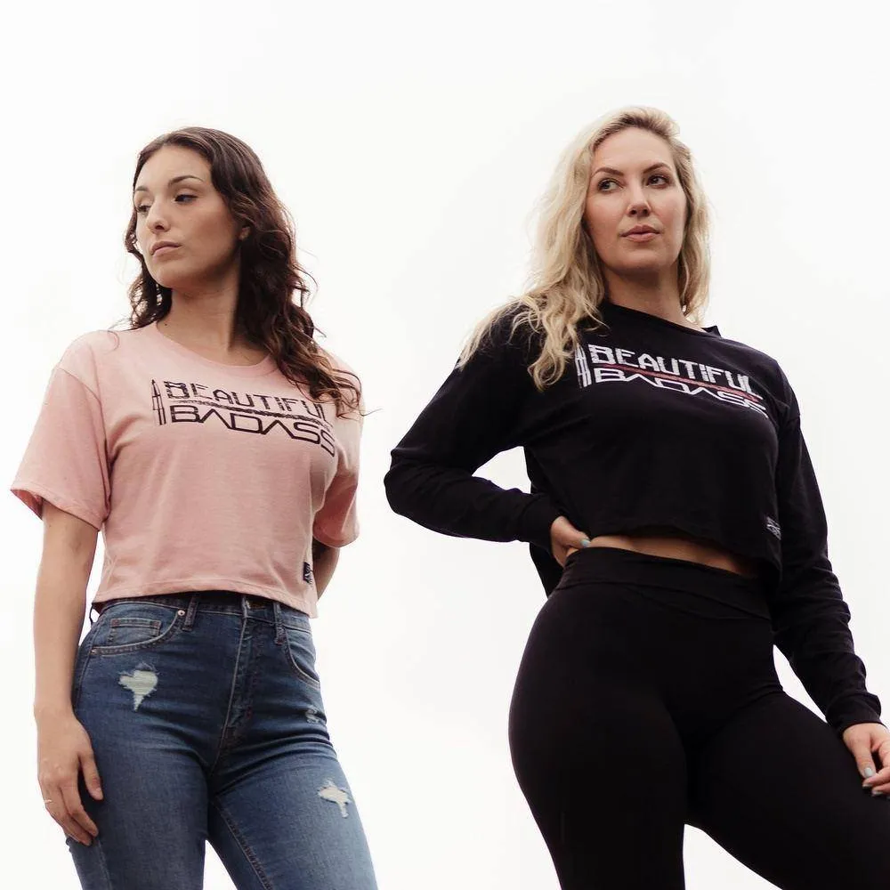 Women's Beautiful Badass Cropped T-Shirt - Desert Pink