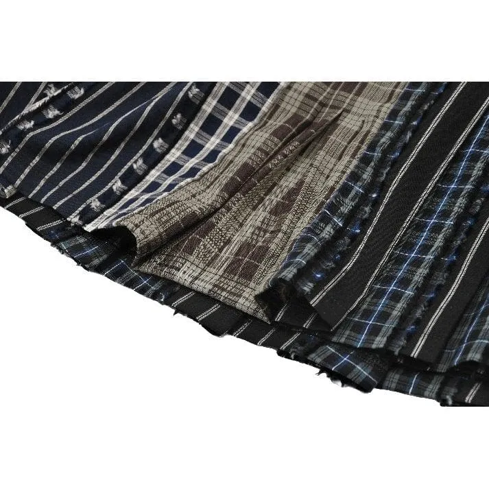 Women's Gothic Contrast Color Plaid Pleated Skirt