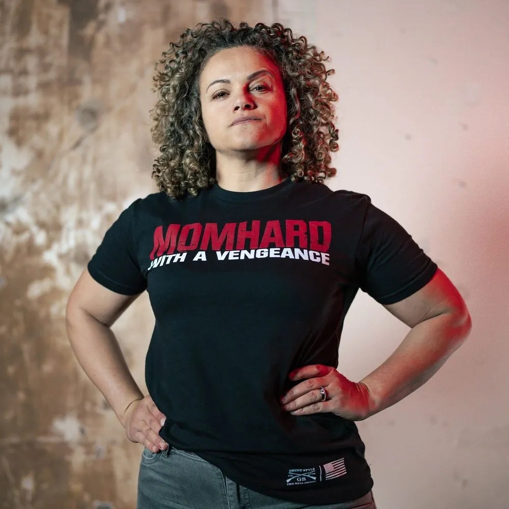 Women's Mom Hard Boyfriend Fit T-Shirt - Black