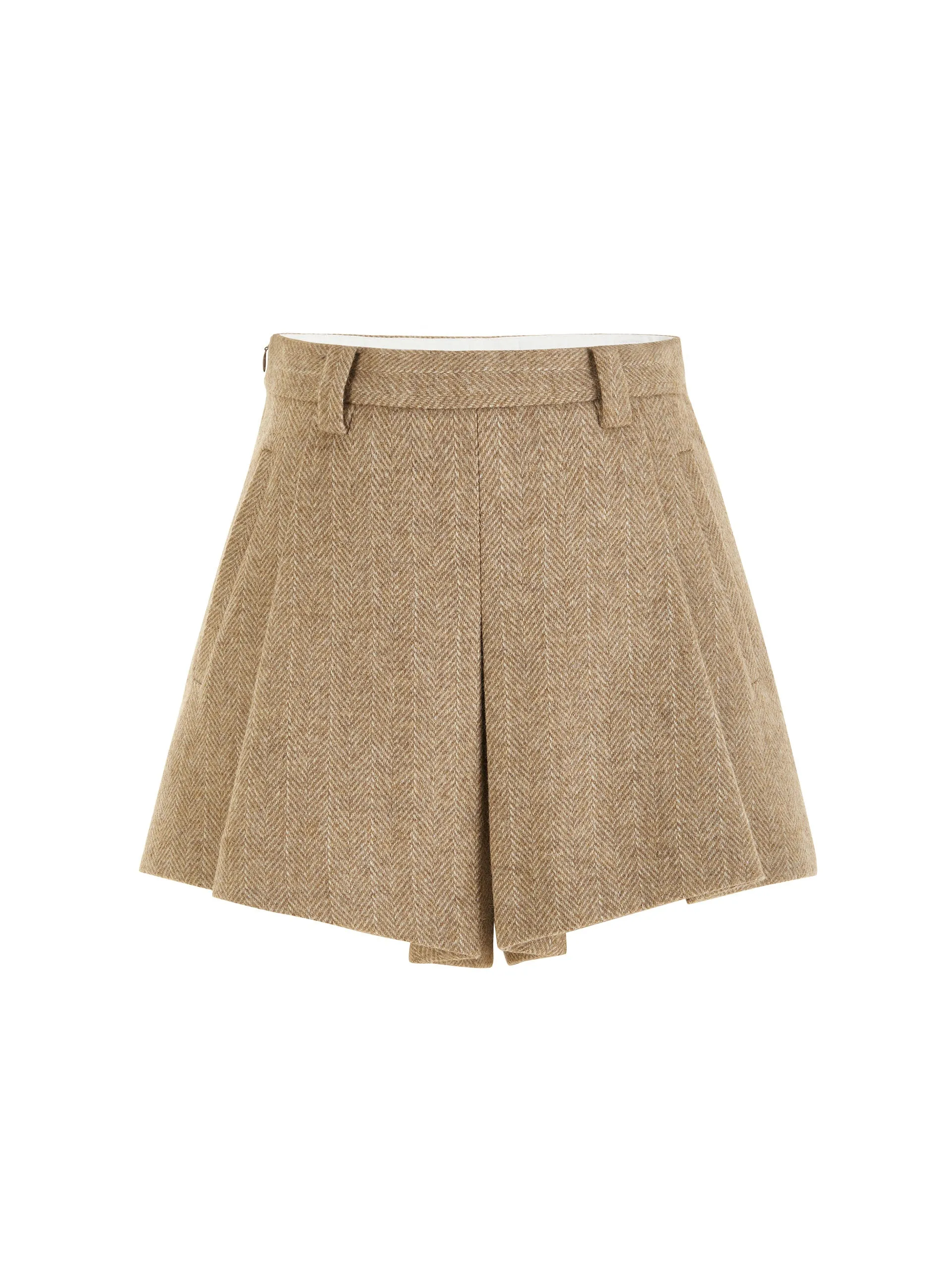 Wool Striped Shorts with Pockets