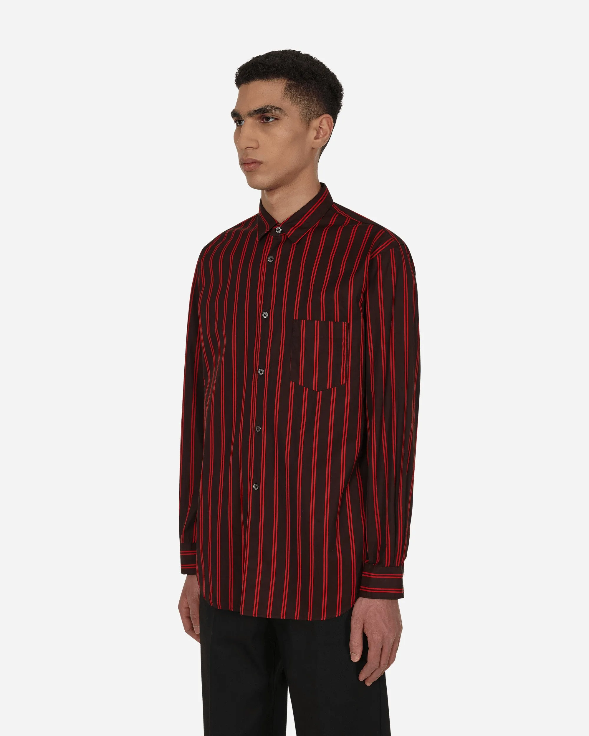 Yarn Dyed Stripe Shirt Black