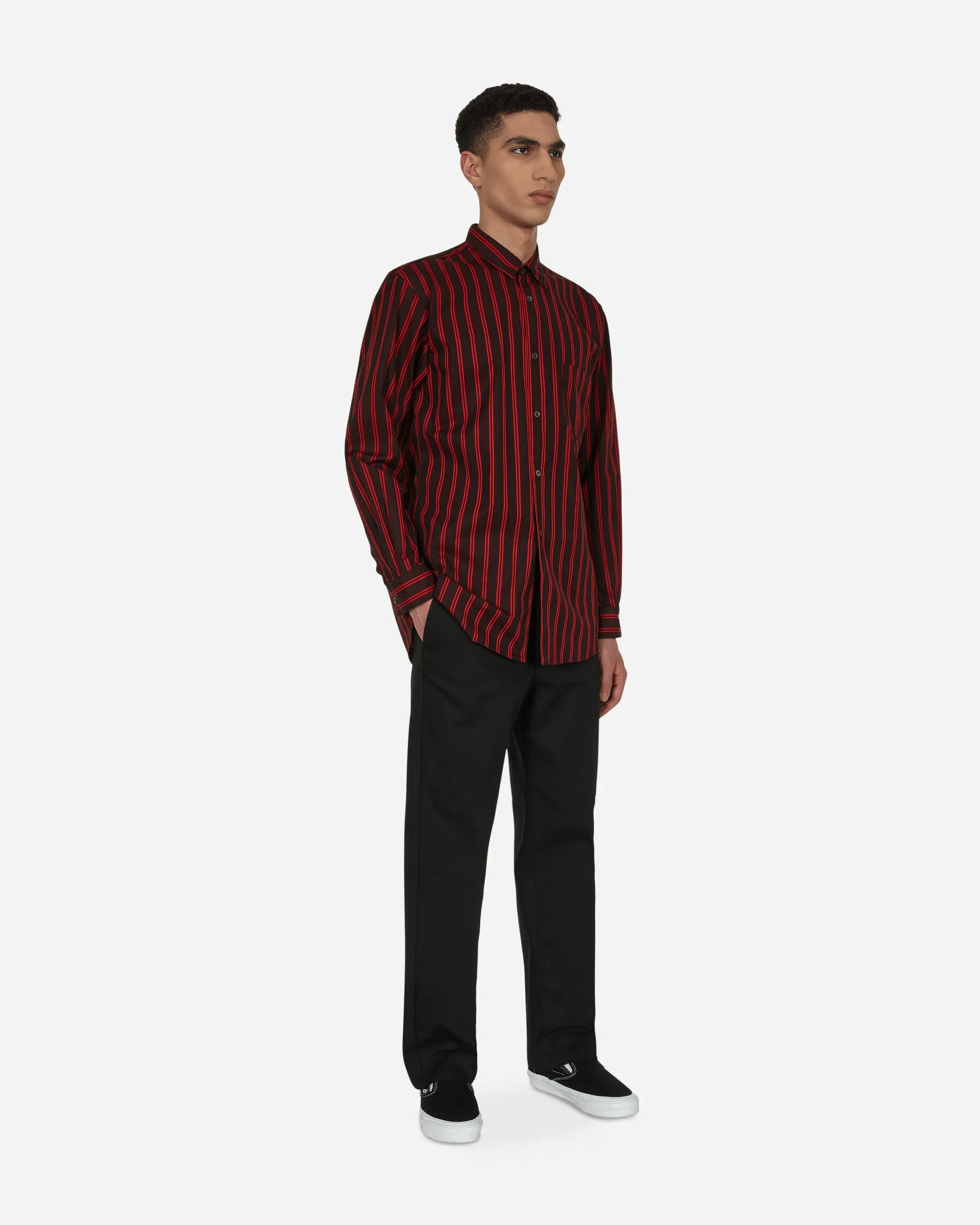 Yarn Dyed Stripe Shirt Black