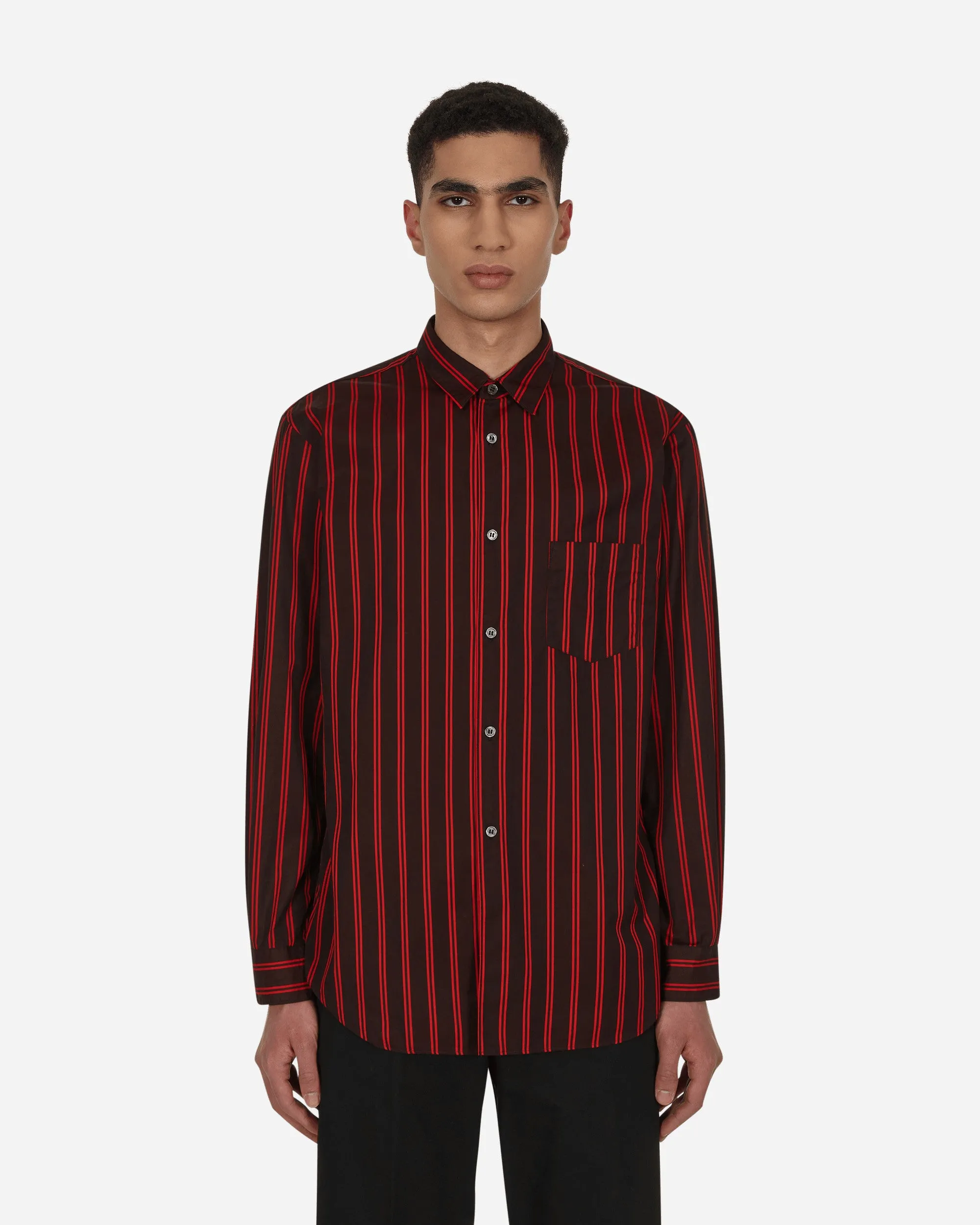 Yarn Dyed Stripe Shirt Black