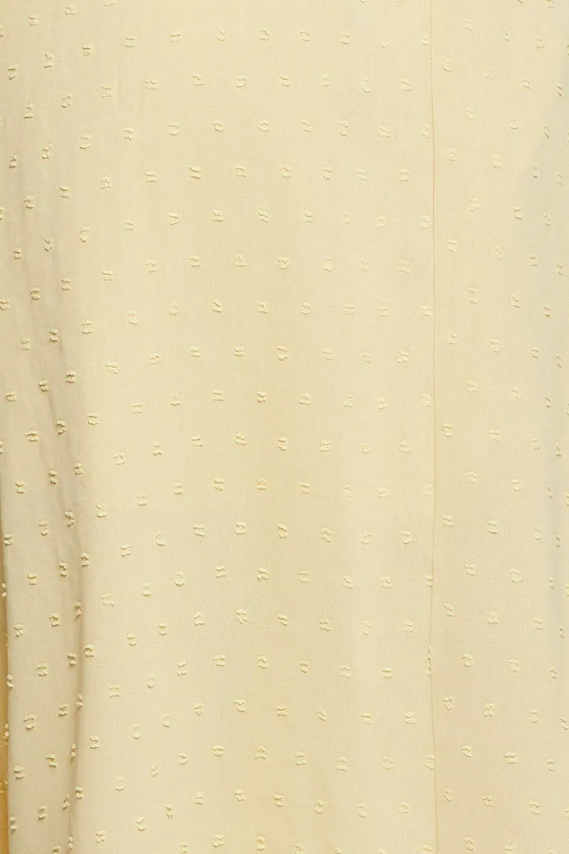Yellow Maxi Dress Long Sleeve V Neck