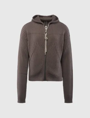 ZIPPED KNIT HOODIE