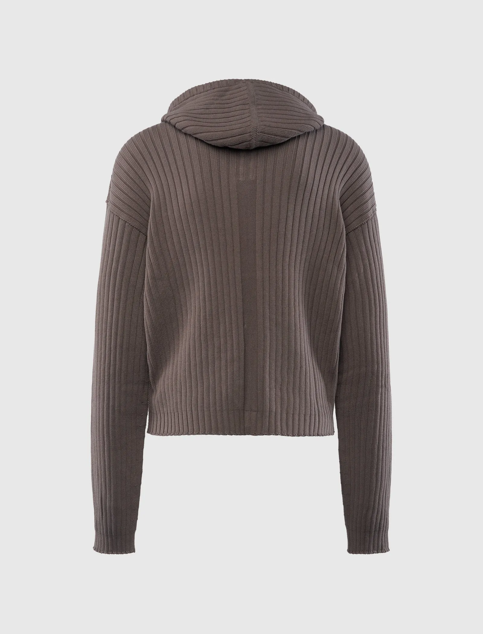 ZIPPED KNIT HOODIE